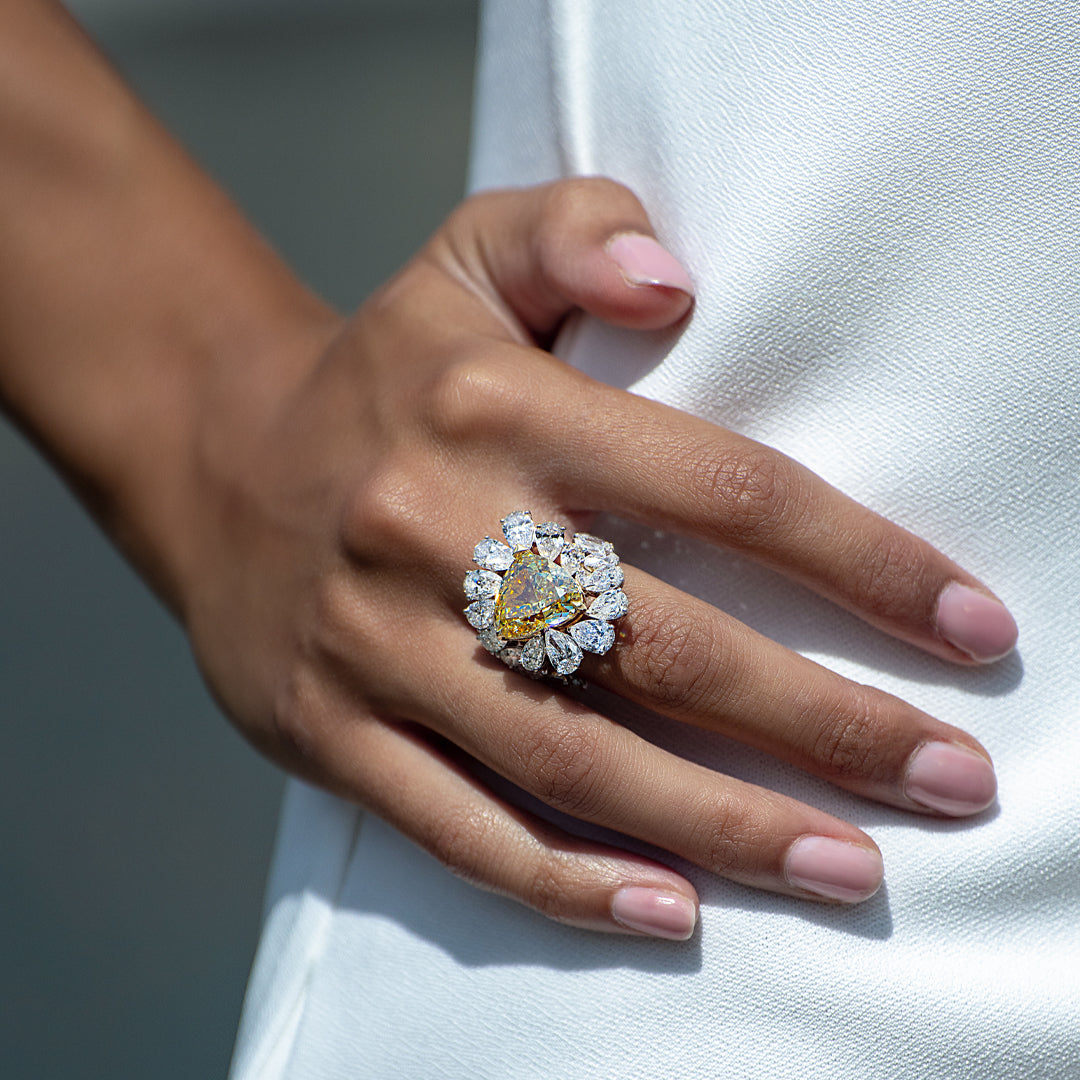 Yellow Diamond Heart Ring
