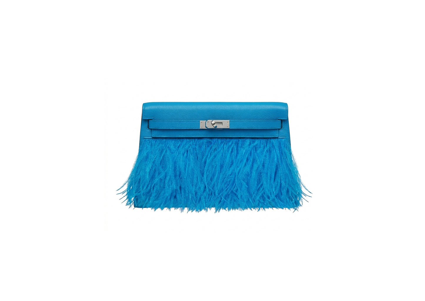 Hermès Kelly Elan Bleu Frida Feather Bag