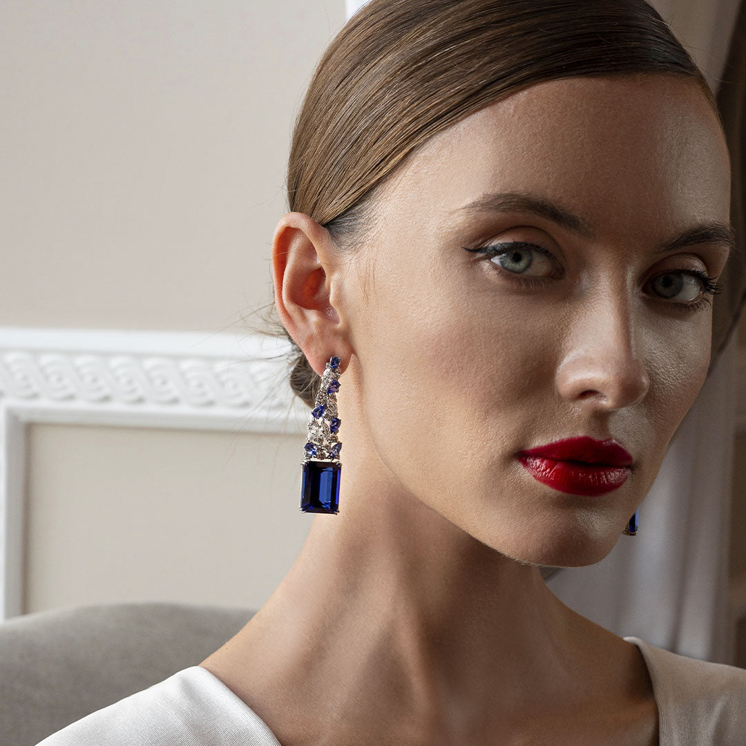 Tanzanite And Diamond Earrings
