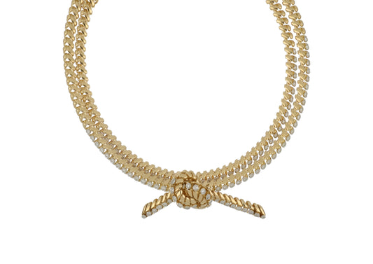 Double Knot Diamond Necklace