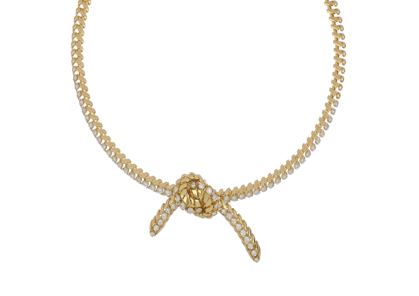 Yellow Diamond Knot Necklace