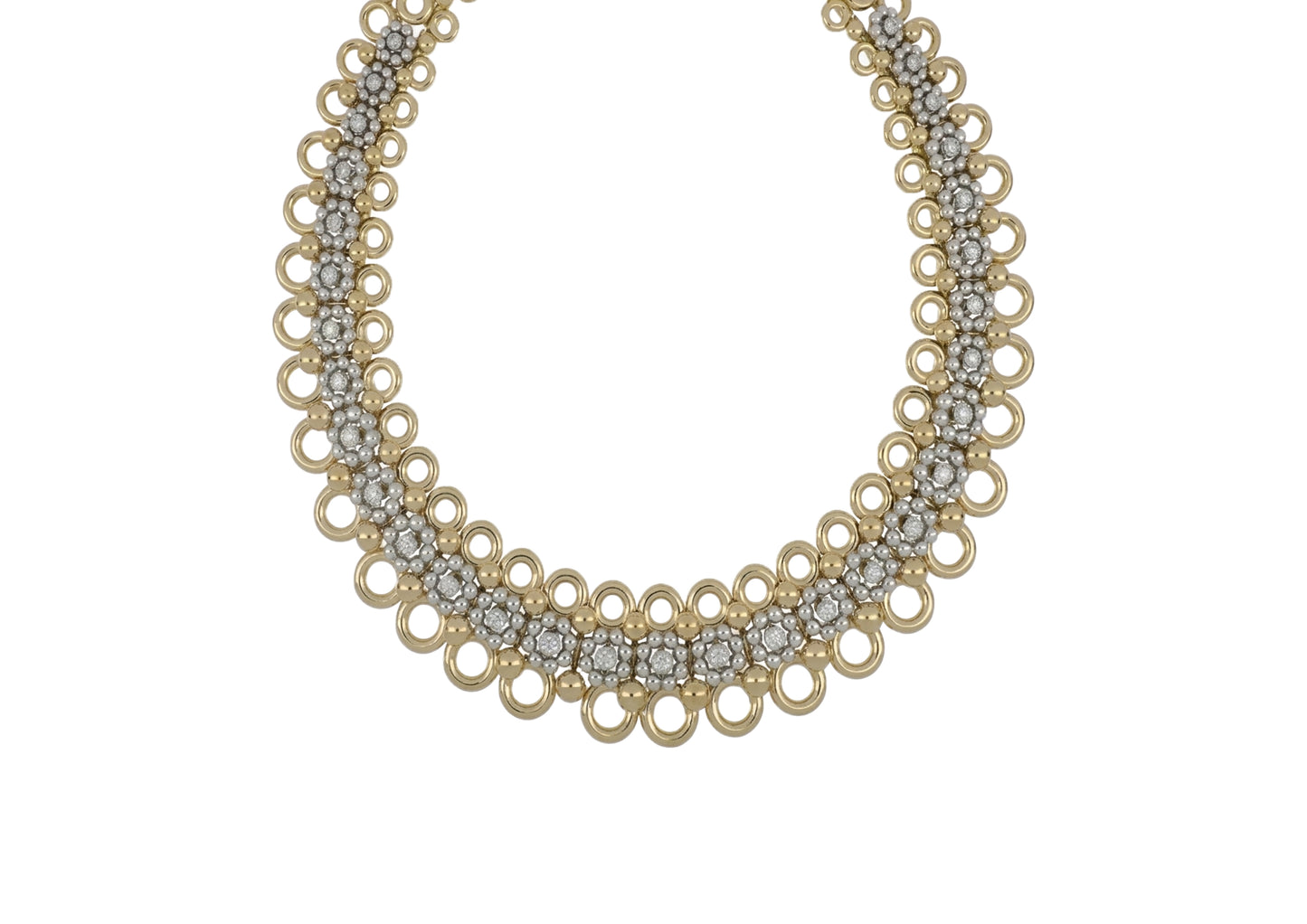 Circular Cluster Statement Necklace