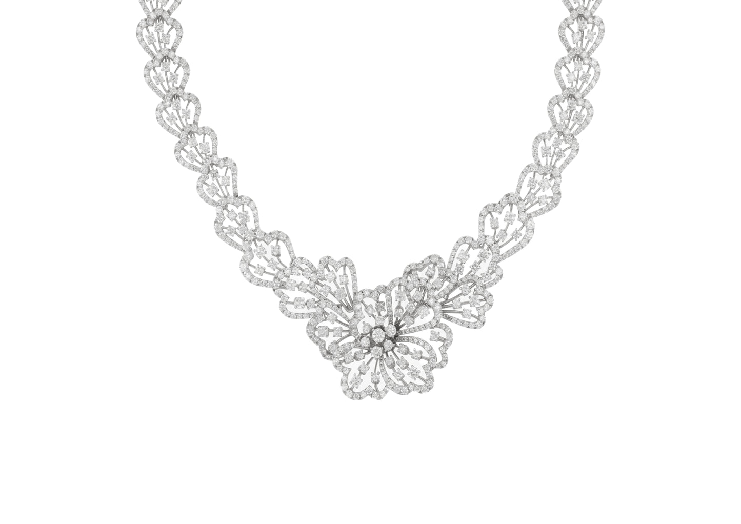 Diamond Floral Statement Necklace