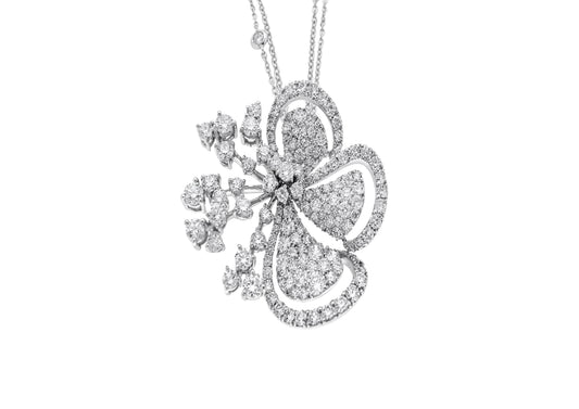 Diamond Floral Pendant