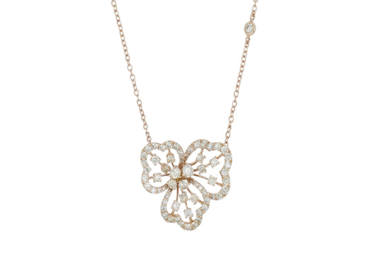 Champagne Diamond Flower Pendant