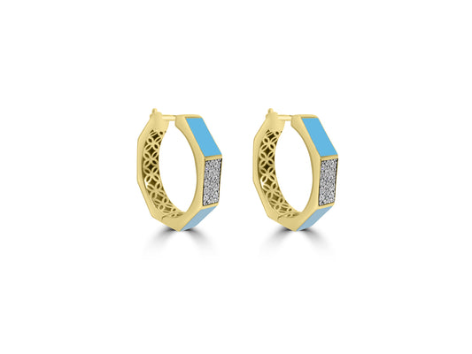 Mozafarian Turquoise and Diamond Earrings