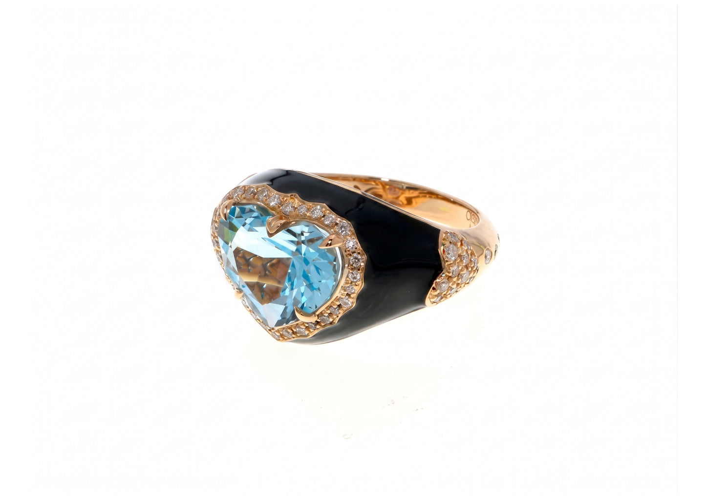Blue Topaz Heart Ring