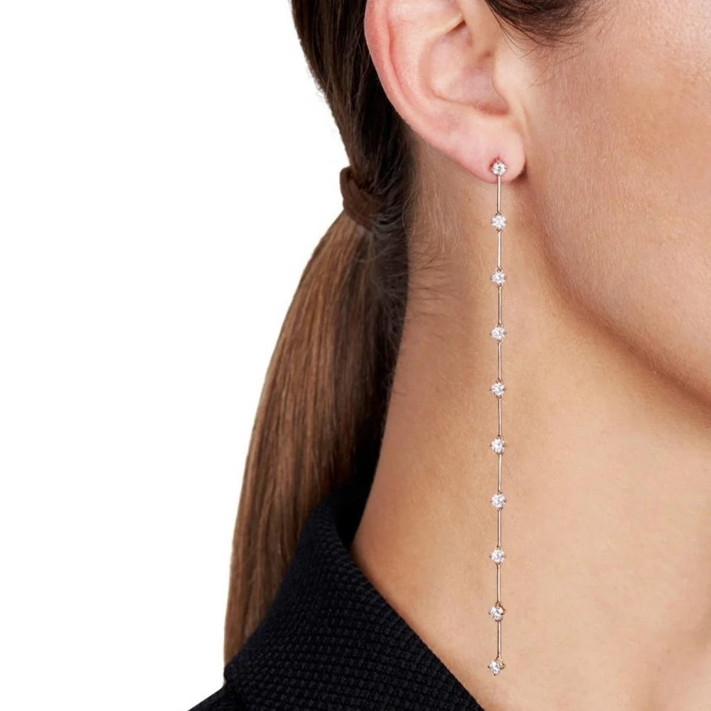 Diamond Long Drop Earring