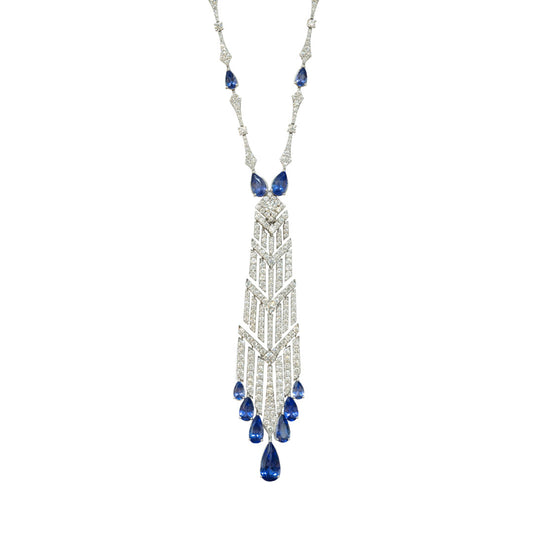 Déco Tanzanite Diamond Necklace