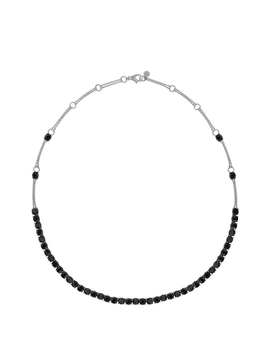 Black Diamond Tennis Necklace