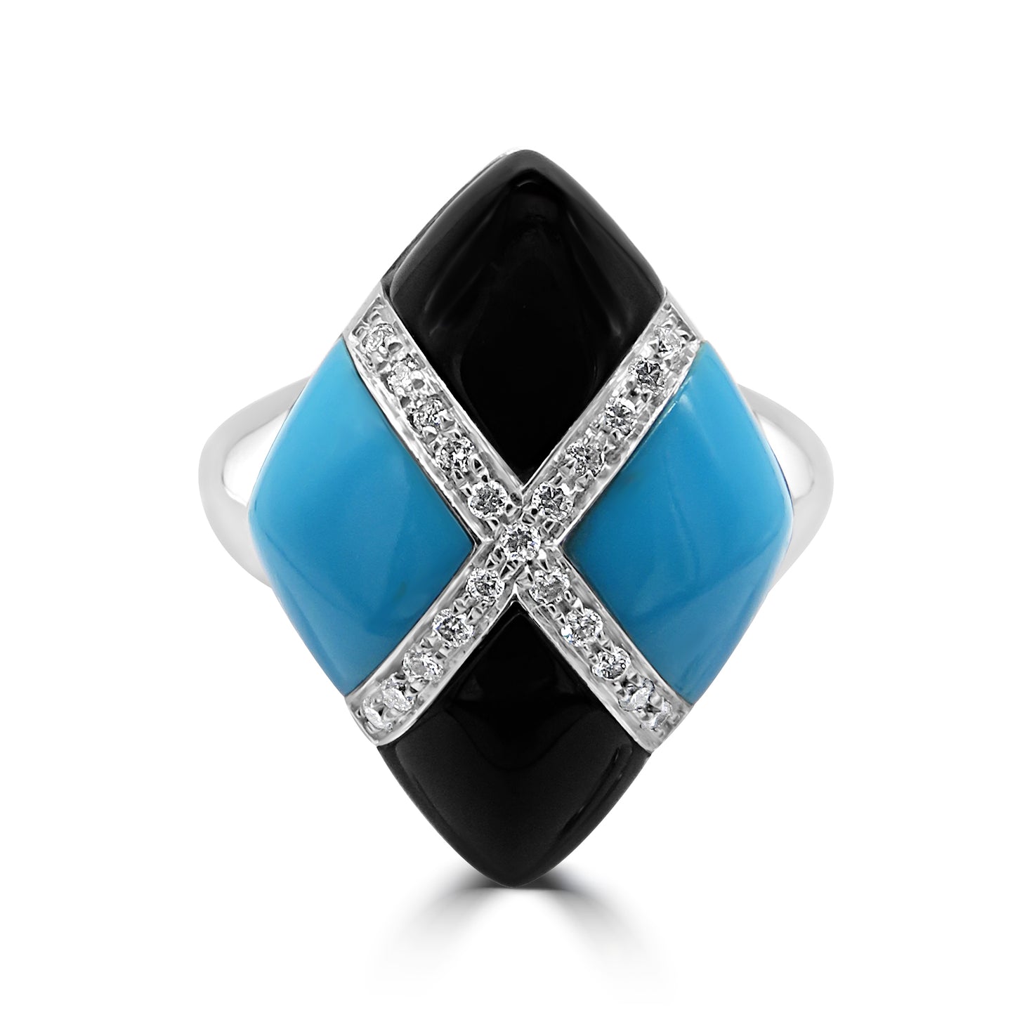 Turquoise and Onyx Ring