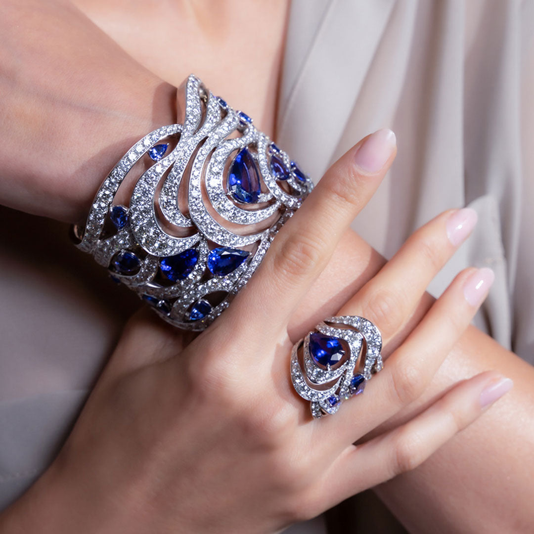 Tanzanite and Diamond Tide Ring