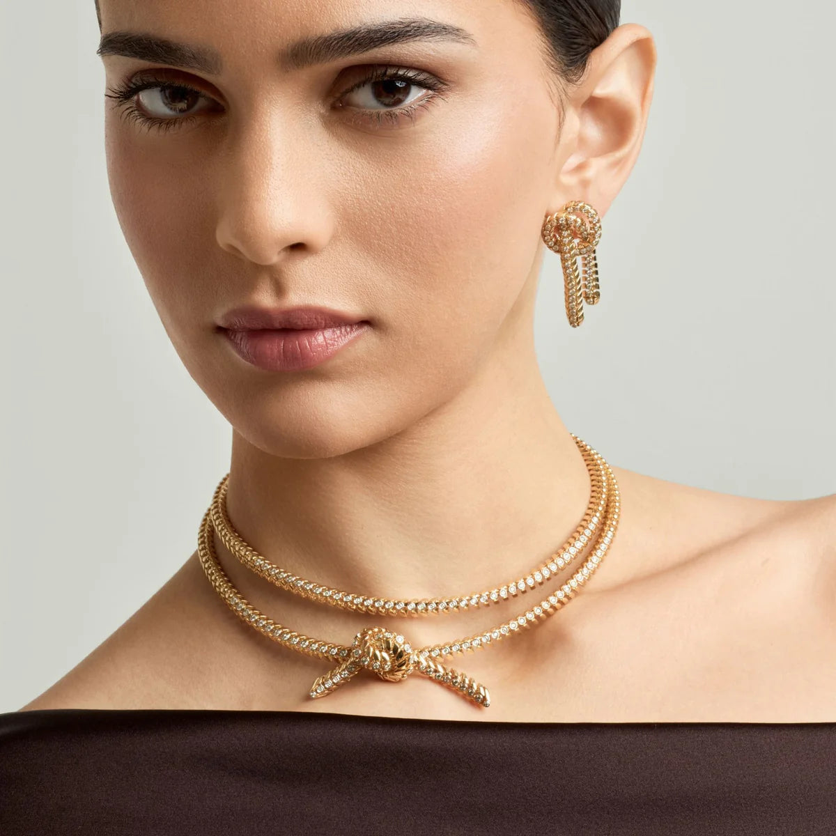 Double Knot Diamond Necklace