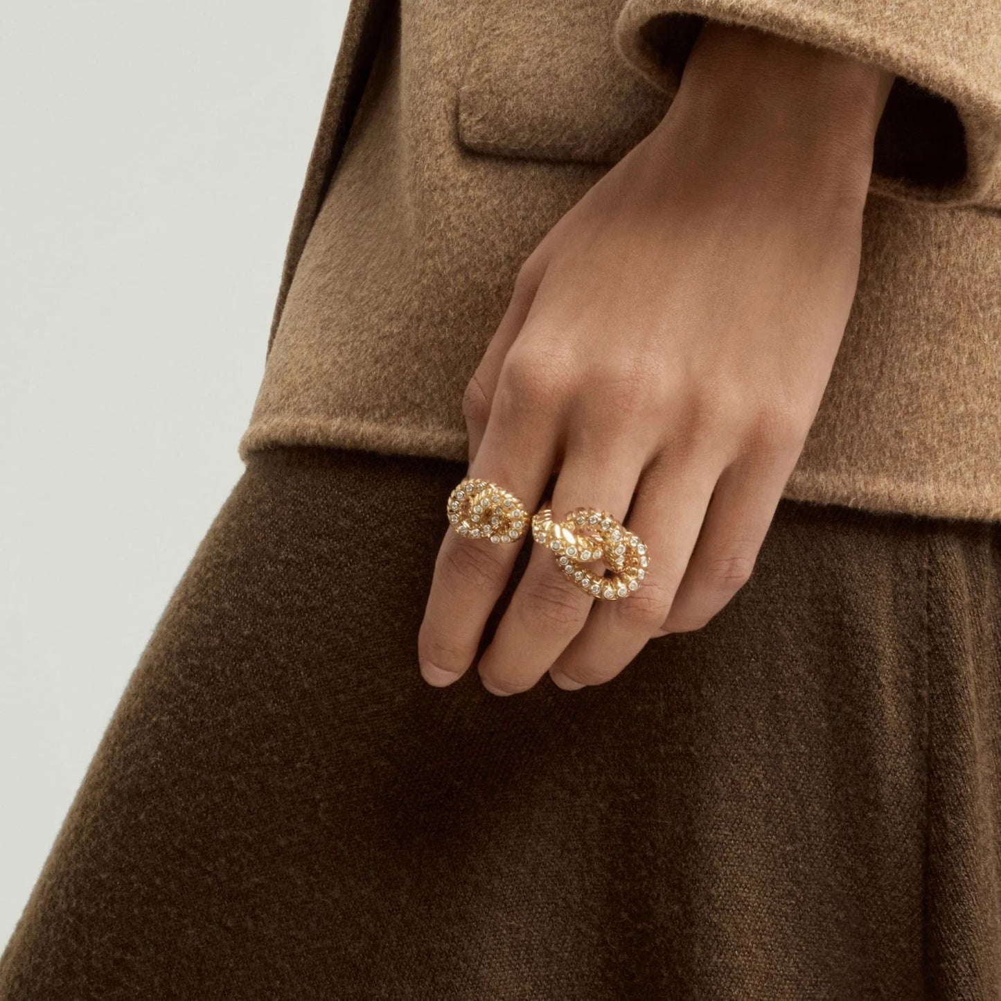 Yellow Diamond Knot Ring