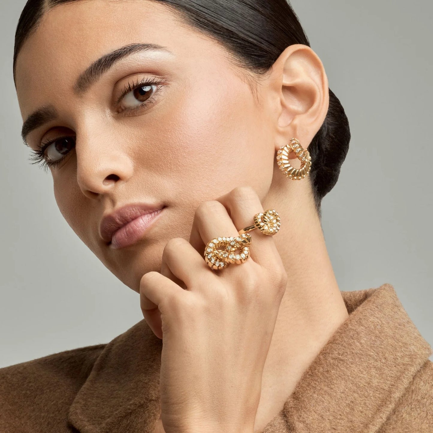 Yellow Diamond Knot Ring
