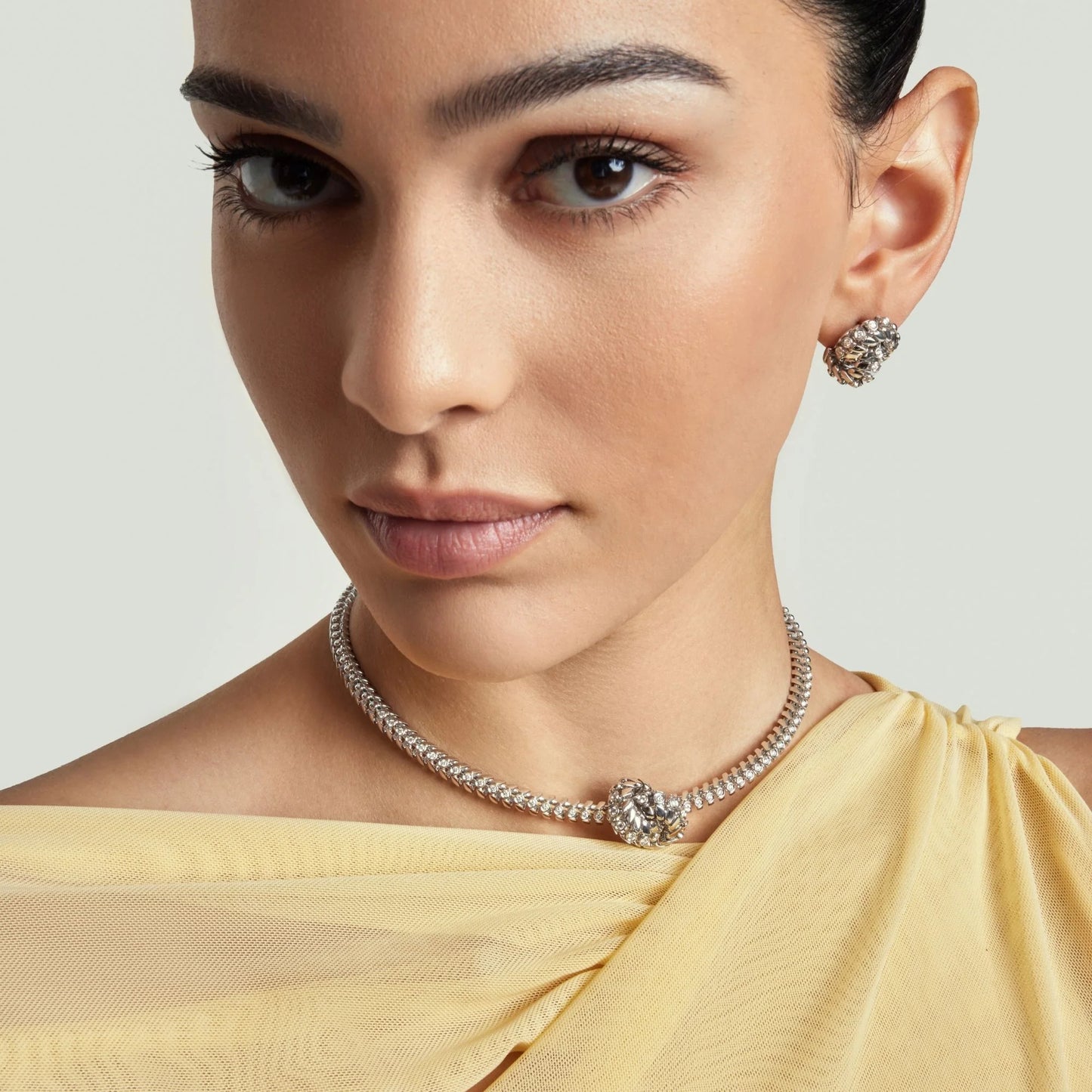 Petite White Diamond Knot Earrings