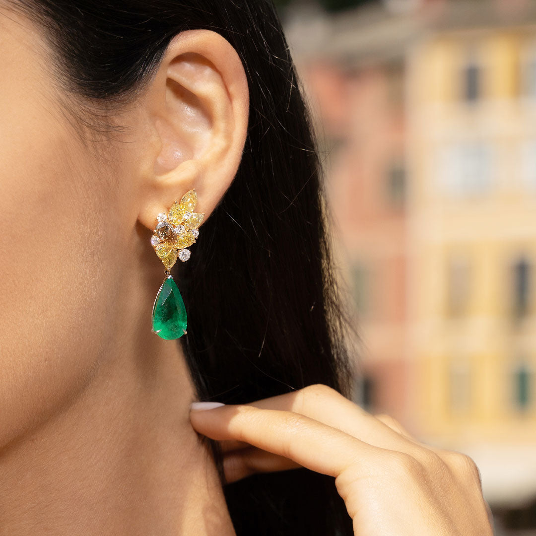 Oasis Emerald and Diamond Earrings
