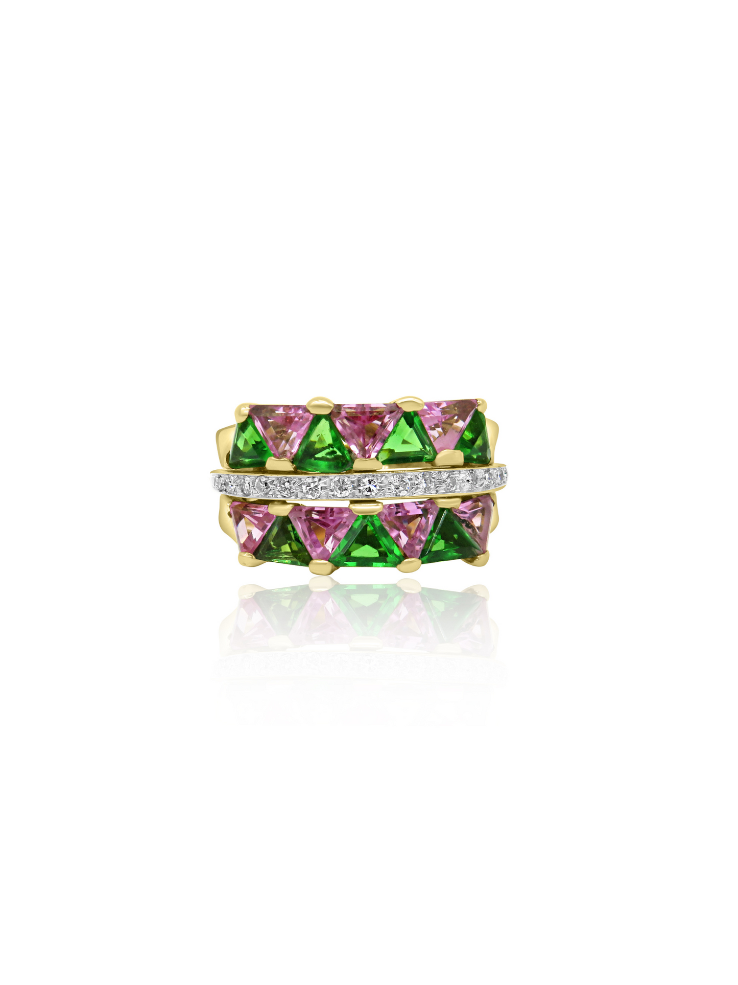Savorite & Sapphire Ring