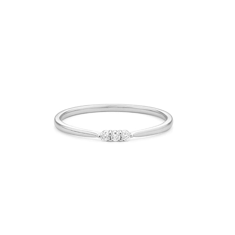 Minimalist Diamond Ring in White Gold