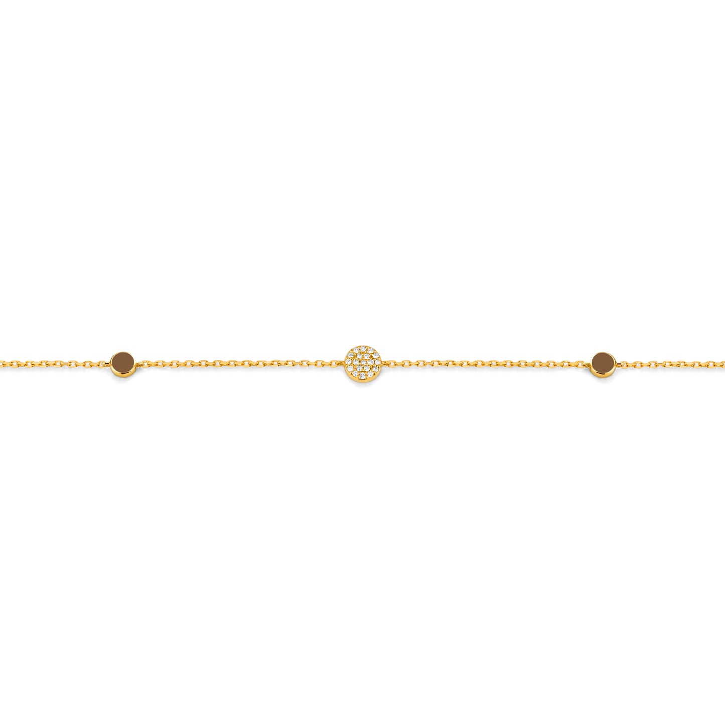 Diamond & White Enamel Circle Necklace