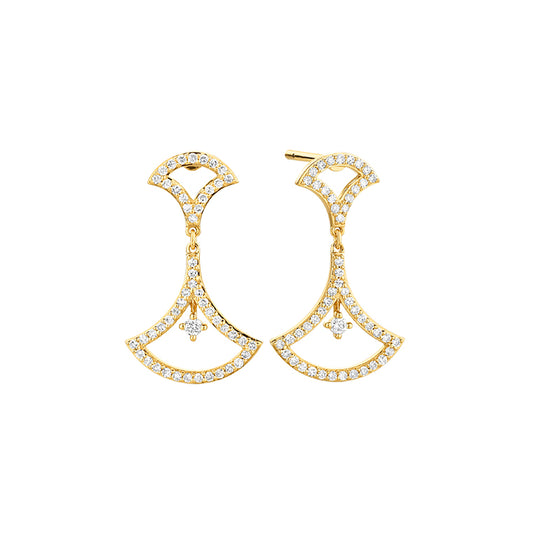 Curved Diamond Earrings
