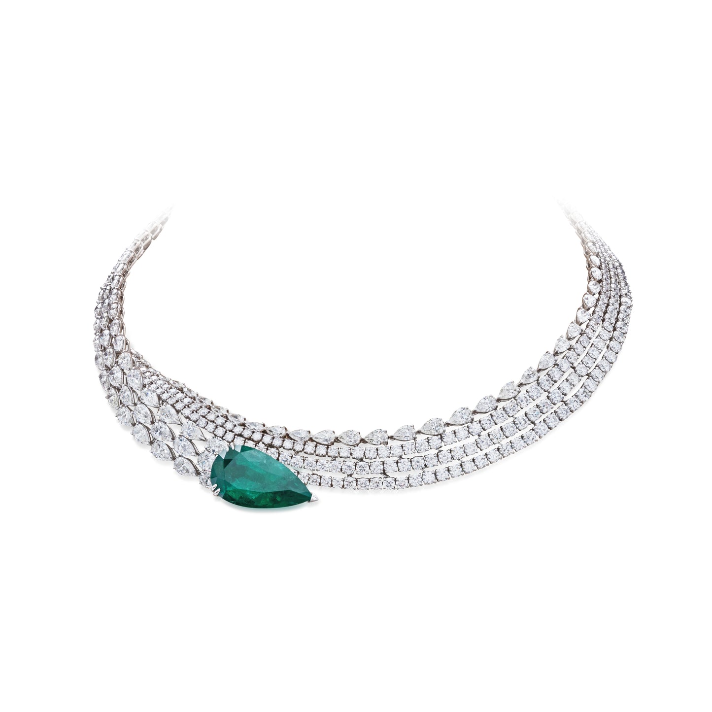 Emerald and Diamond Statement Necklace