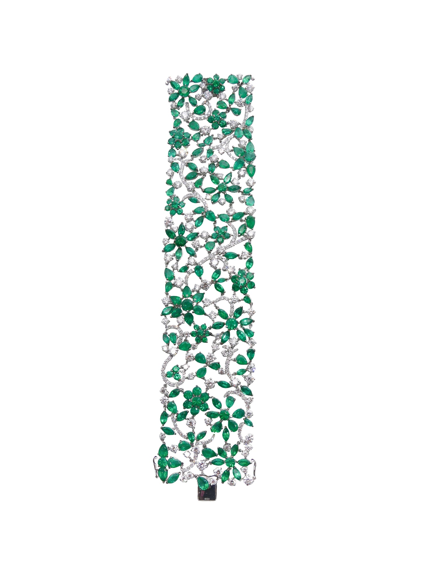 Emerald and Diamond Lace Bracelet
