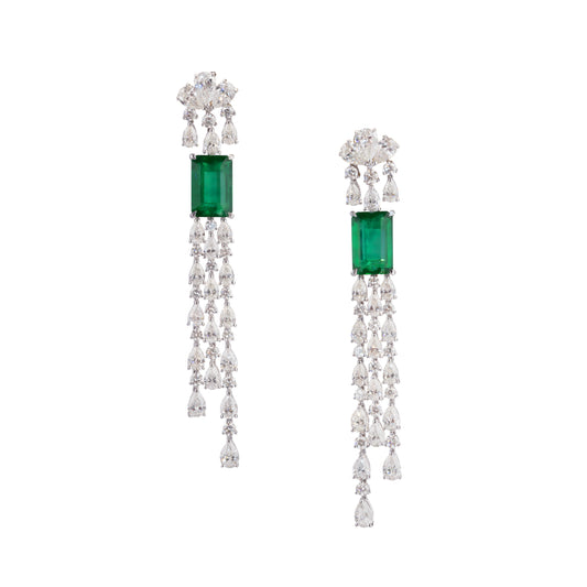 Emerald and Diamond Earrings