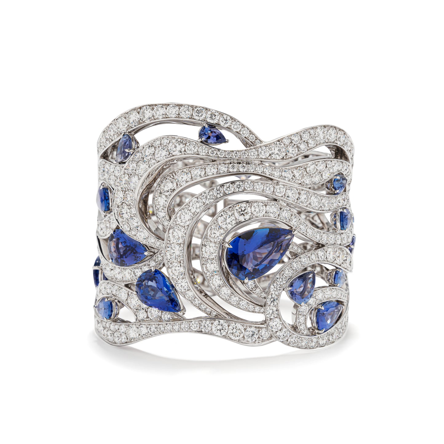 Tanzanite and Diamond Tide Bangle