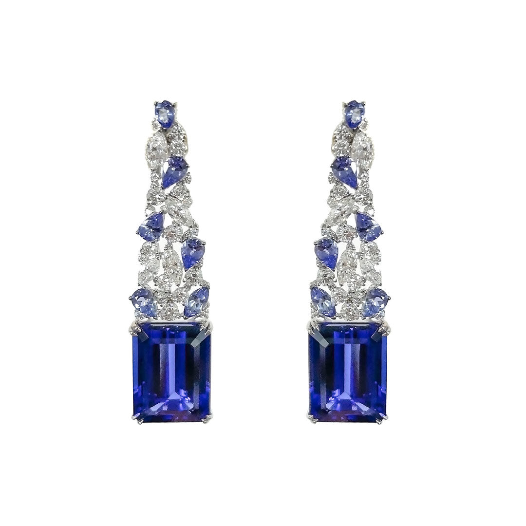 Tanzanite And Diamond Earrings