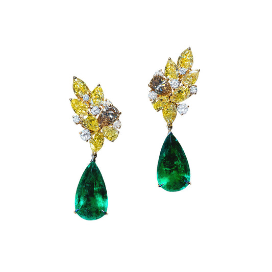 Oasis Emerald and Diamond Earrings