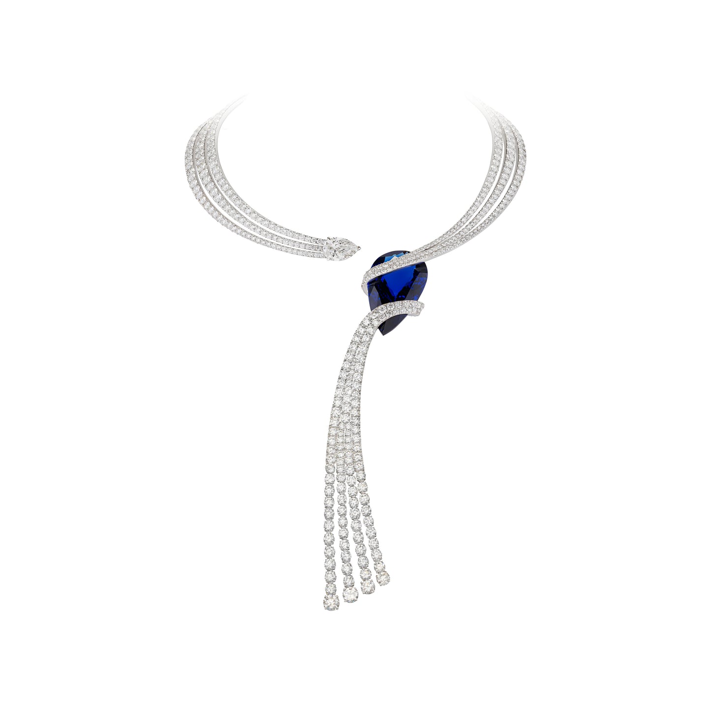 Tanzanite and Diamond Statement Necklace
