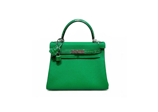 Hermès Kelly 28 Vert Bamboo Touch Bag