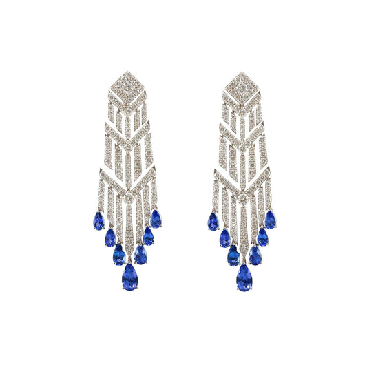 Déco Tanzanite Diamond Earrings