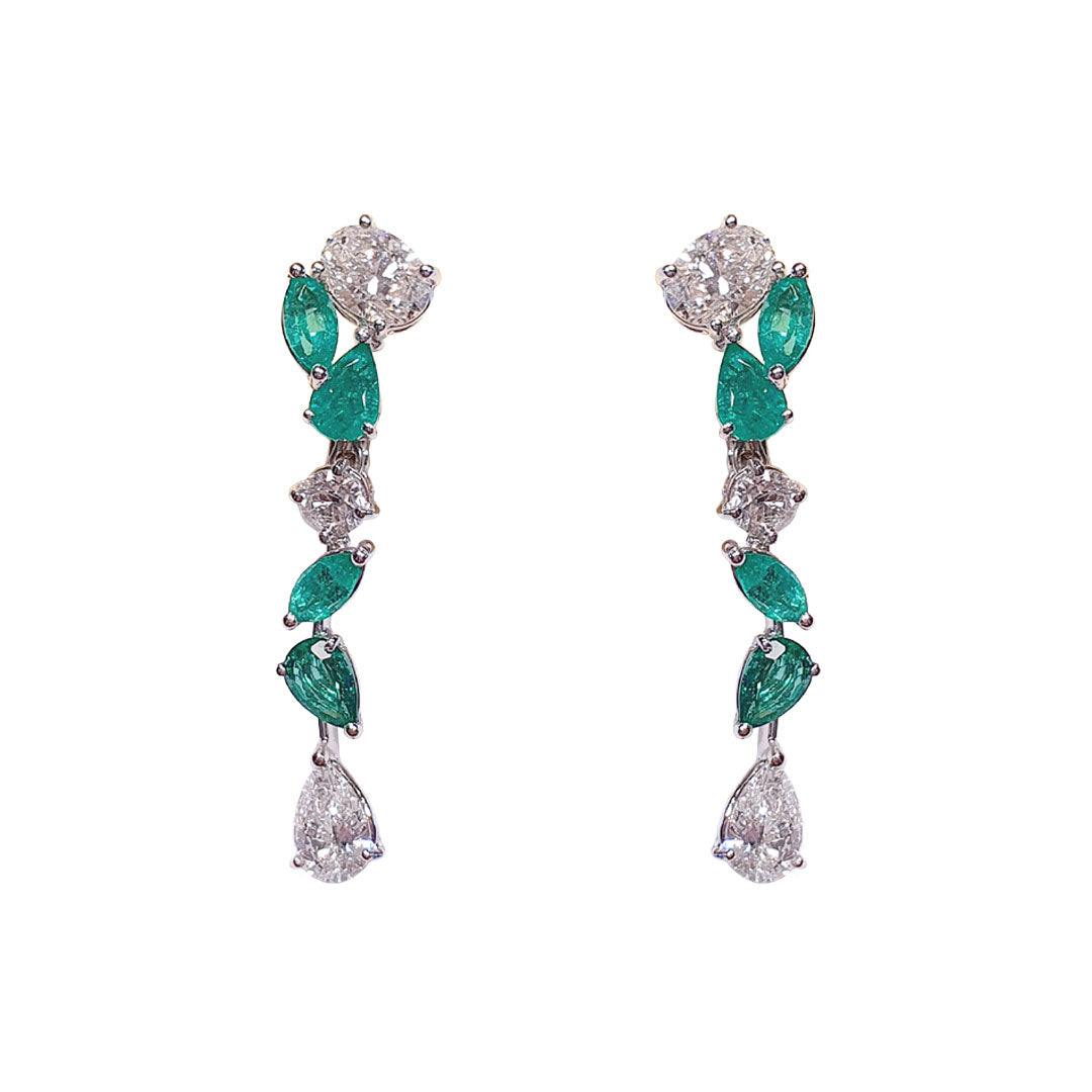 Emerald and Diamond Earrings