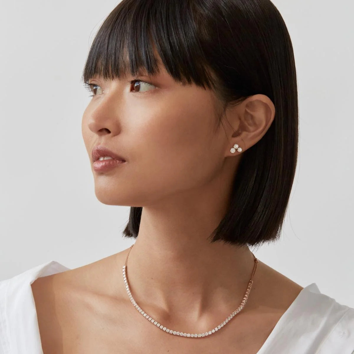 Diamond Cluster Stud Earring