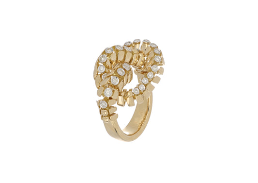 Yellow Diamond Knot Ring