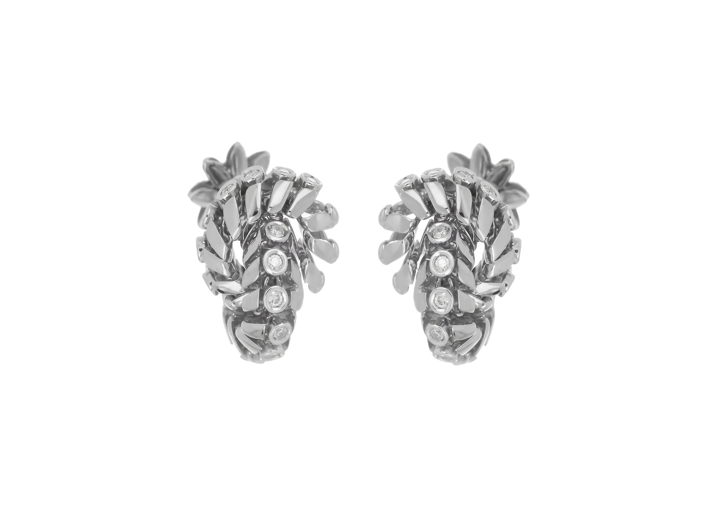 Petite White Diamond Knot Earrings