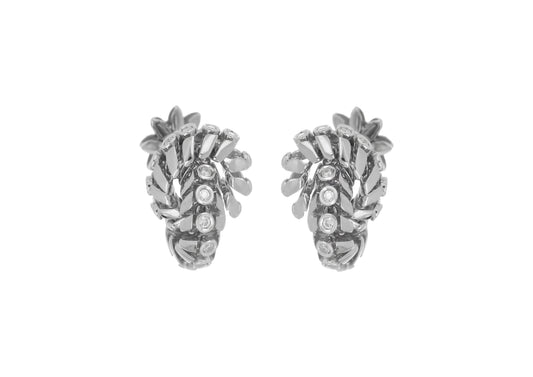 Petite White Diamond Knot Earrings