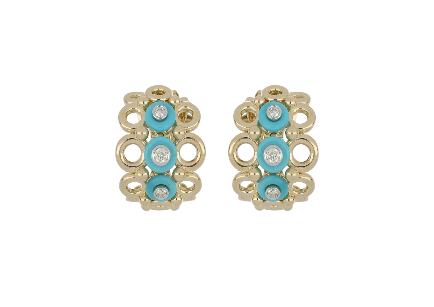 Turquoise and Diamond Earrings