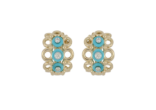 Turquoise and Diamond Earrings