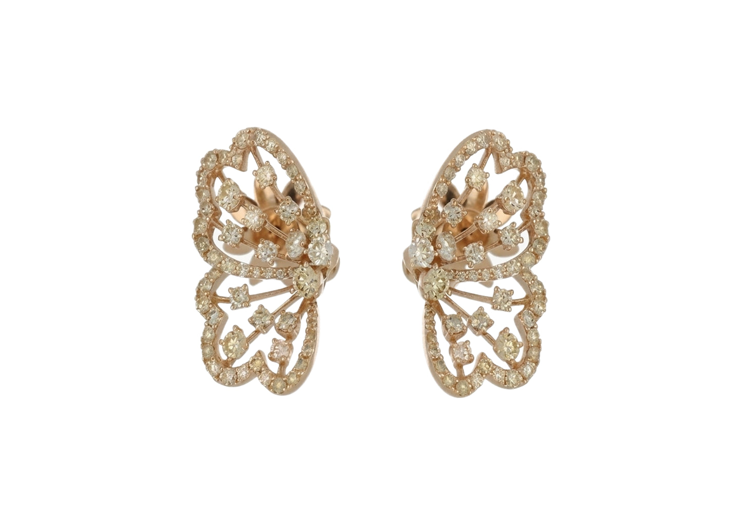 Champagne Diamond Floral Earrings