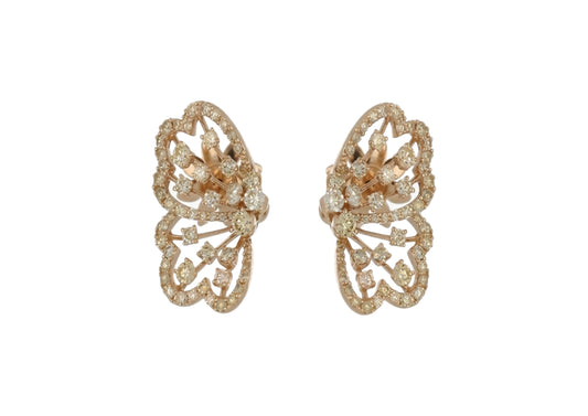 Champagne Diamond Floral Earrings