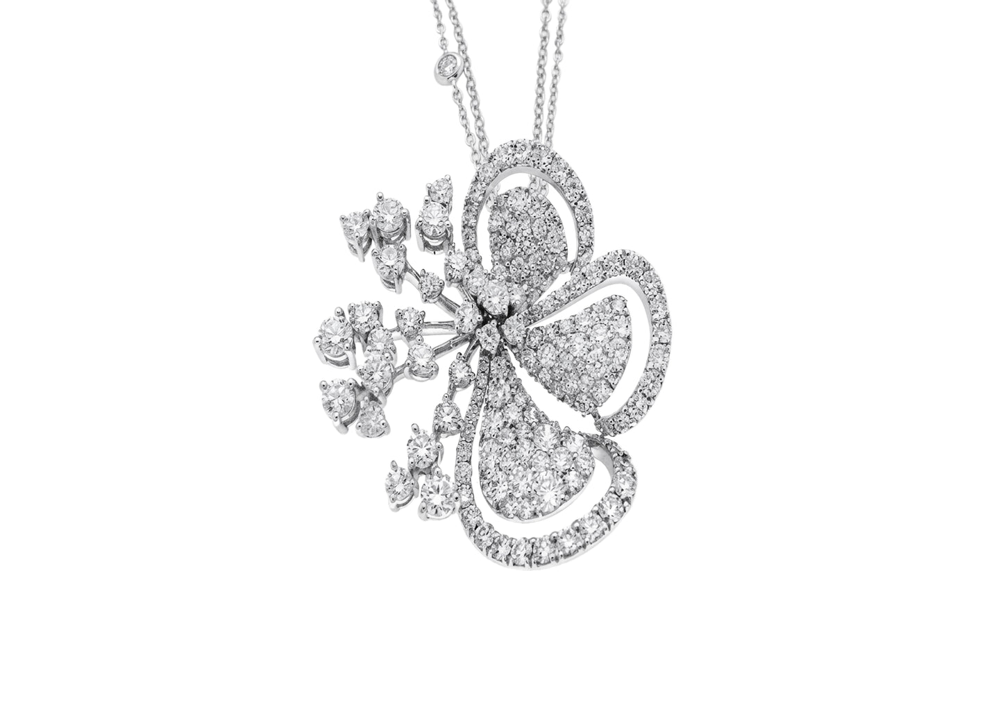 Diamond Floral Pendant