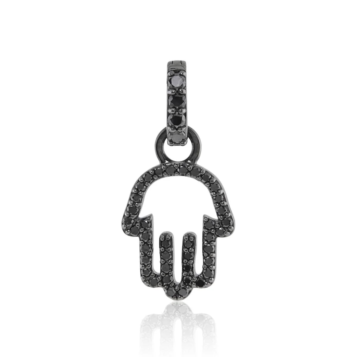 Hamsa Black Diamond Charm