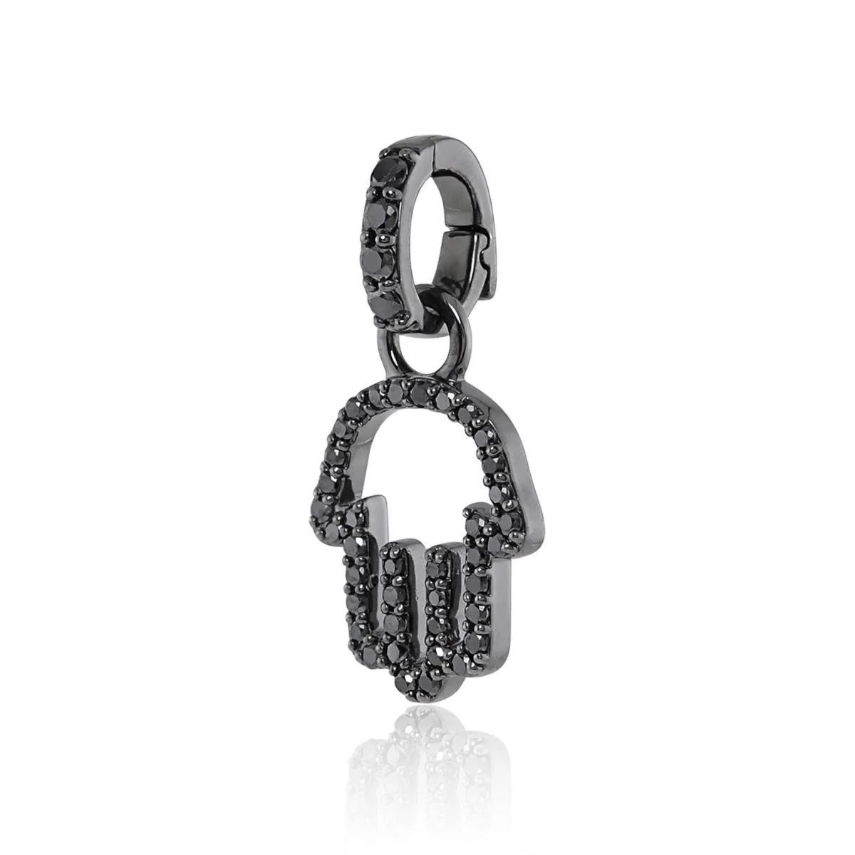 Hamsa Black Diamond Charm