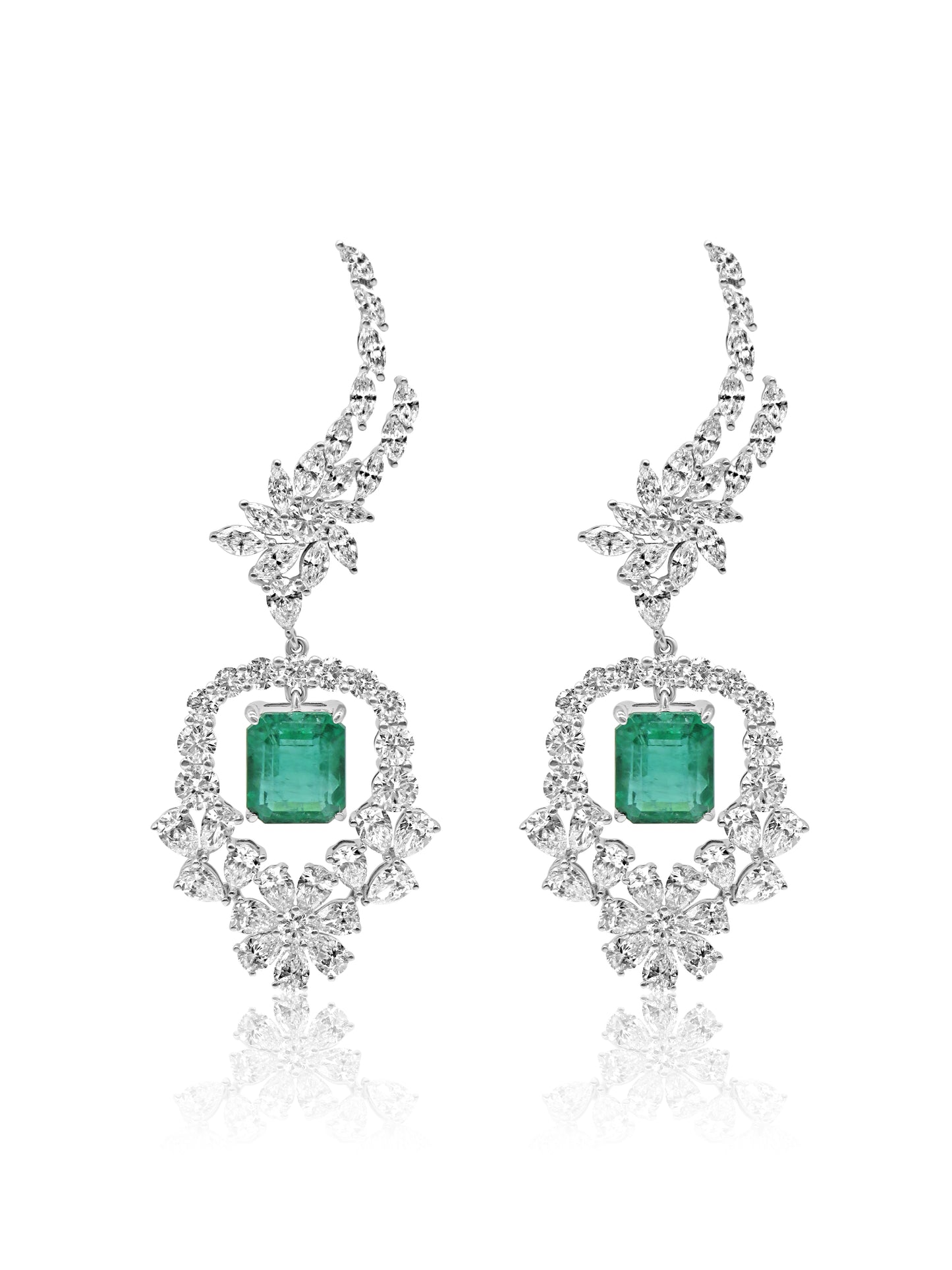 Emerald and Diamond Earrings