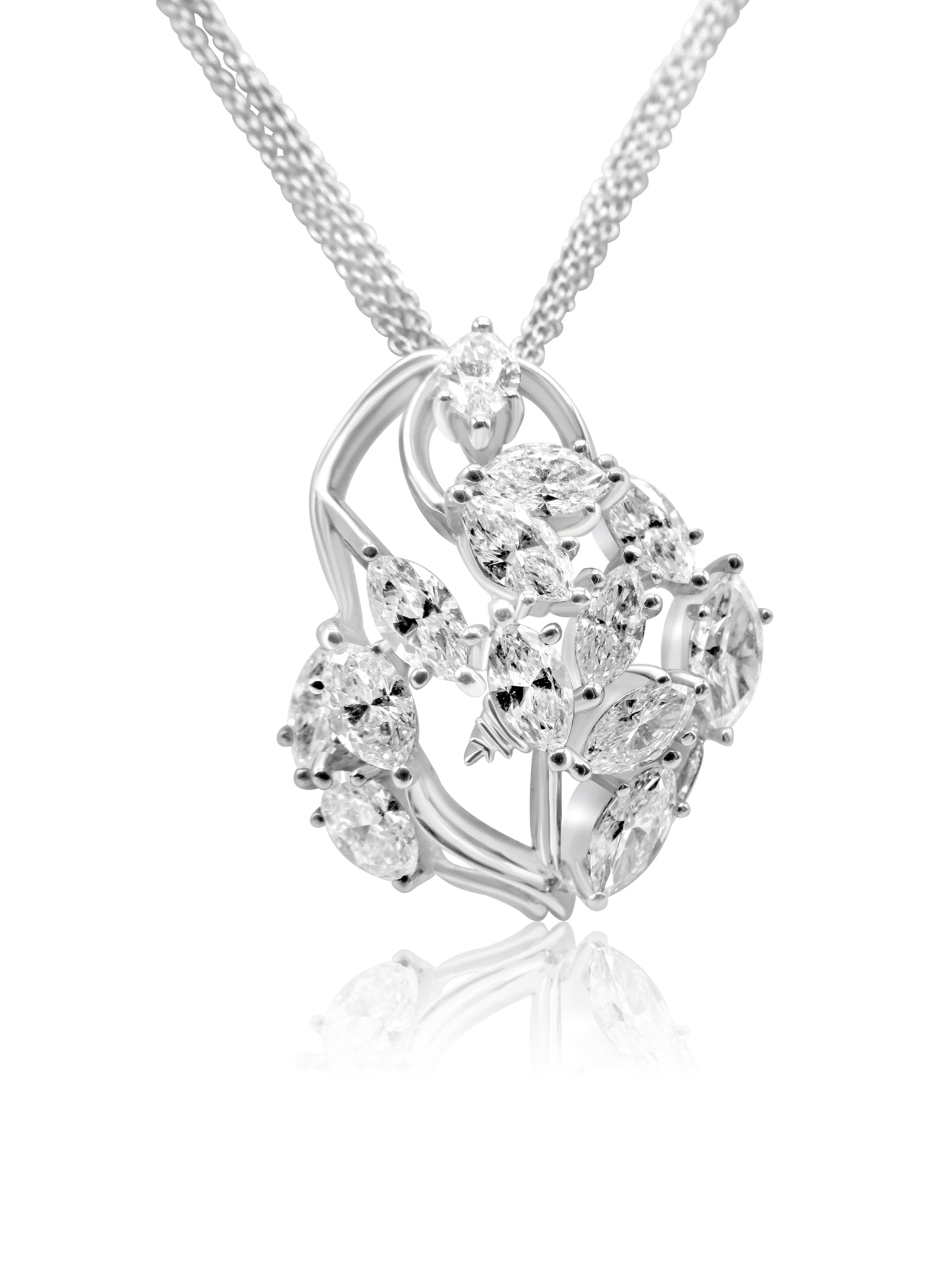 Marquise Diamond Cluster Pendant