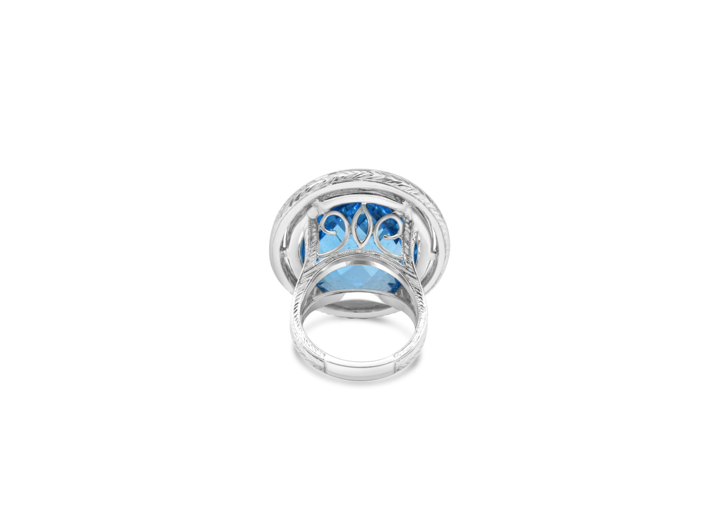 Blue Topaz and Diamond Statement Ring