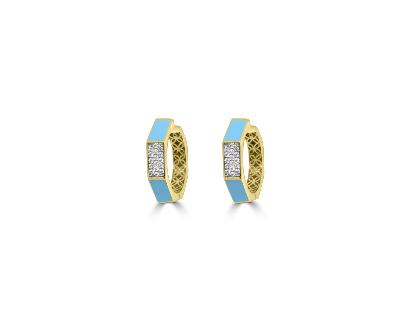 Mozafarian Turquoise and Diamond Earrings